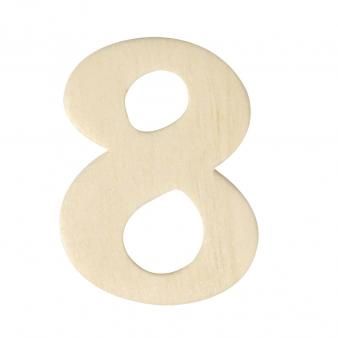 Houten cijfers 4cm  nr8
