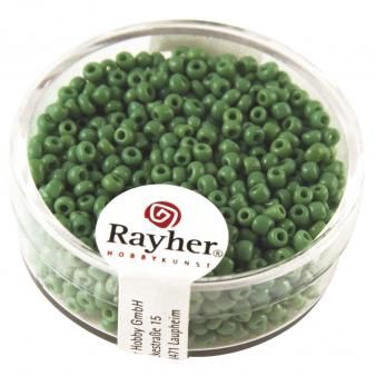 Borduurkralen, 2 mm ø, opaak groen