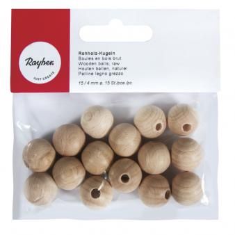 Houten kralen, 15mm ø