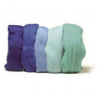 Merino schuurwol Blauwtinten