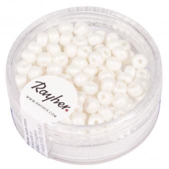 Silk-bead glas rocailles 4mm wit