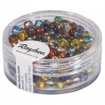 Borduurkralen 4mm met zilverkern assorti