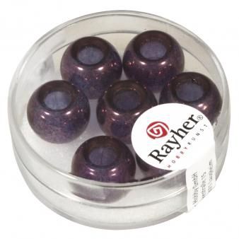 Glaskraal groot gat magic flair 12mm pruim - 2