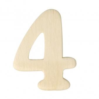 Houten cijfers 4cm  nr4