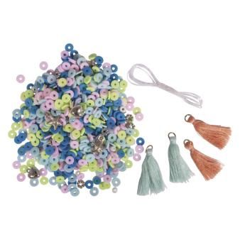 Heishi kralen set van polymeerklei blauwgroen licht