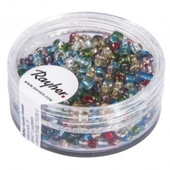 Borduurkralen 2.6mm met zilverkern assorti