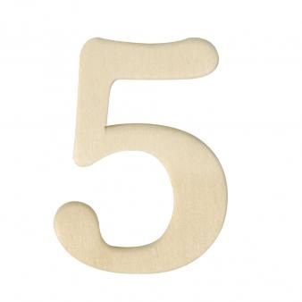 Houten cijfers 4cm  nr5