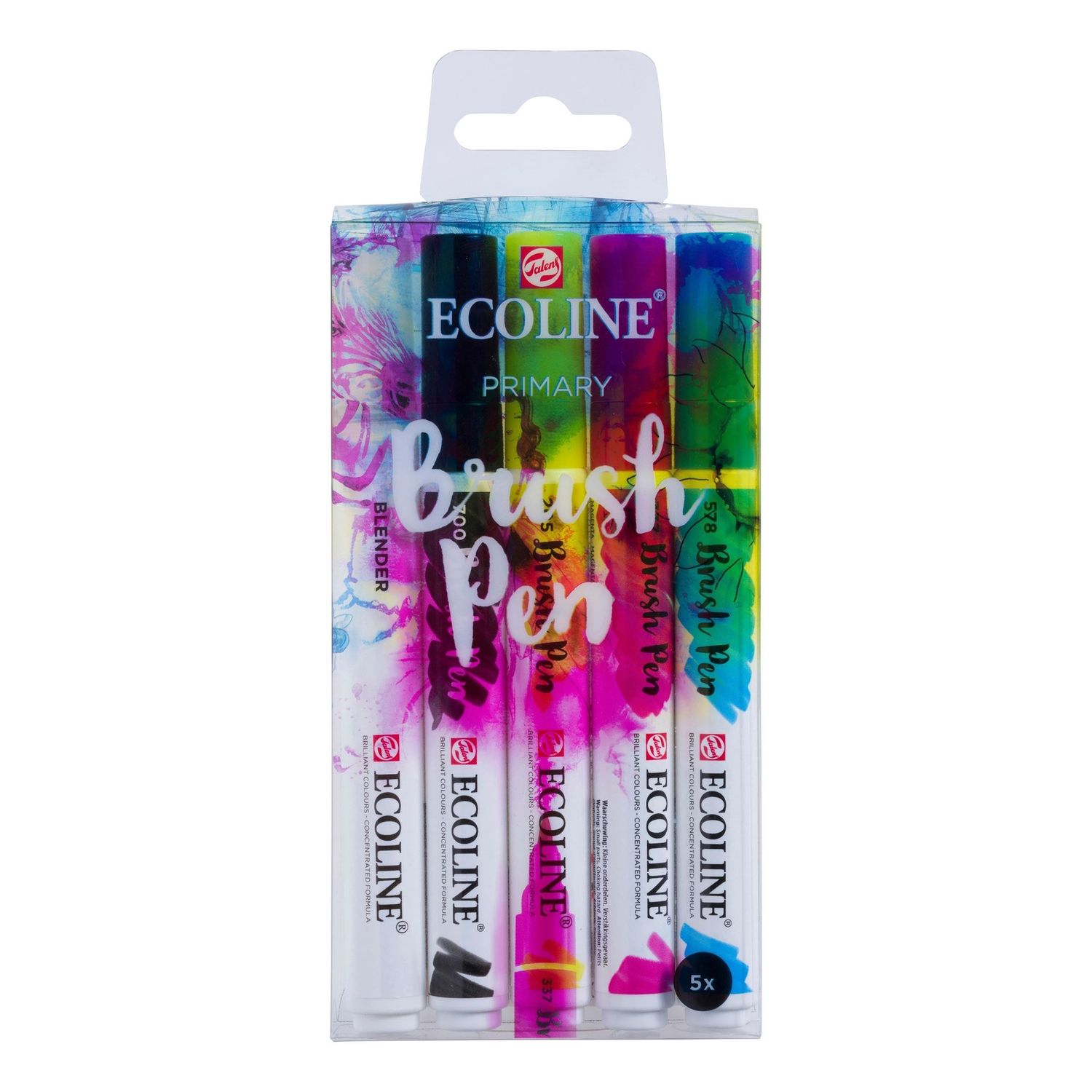 Brush Pen set primair | 5 kleuren
