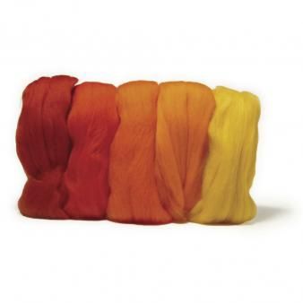 Merino schuurwol Rood-geel-oranje