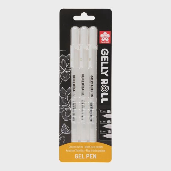 Blisterkaart Gelly Roll 05, 08, 10 Wit