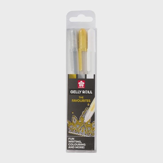 Gelly Roll Mixed Set 3 Goud Zilver Wit