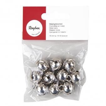 Deco-Metalen klokjes (bolvorm)15mm ø platina