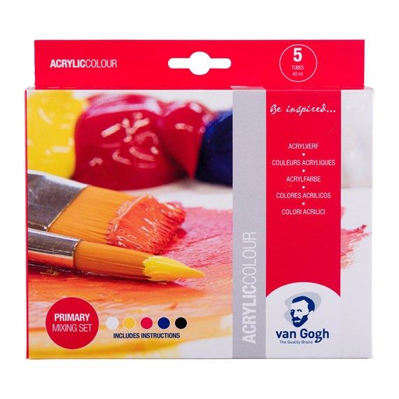 Acrylverf primaire mengset | 5 x 40 ml
