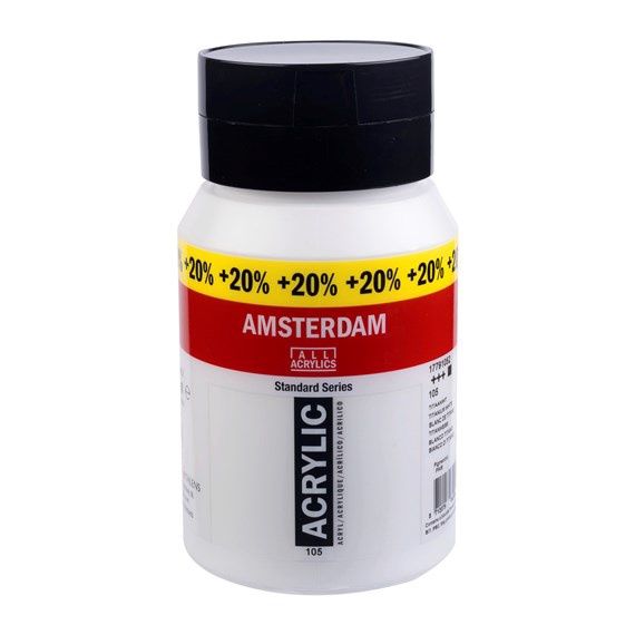 Amsterdam acrylverf 600ml titaanwit 105