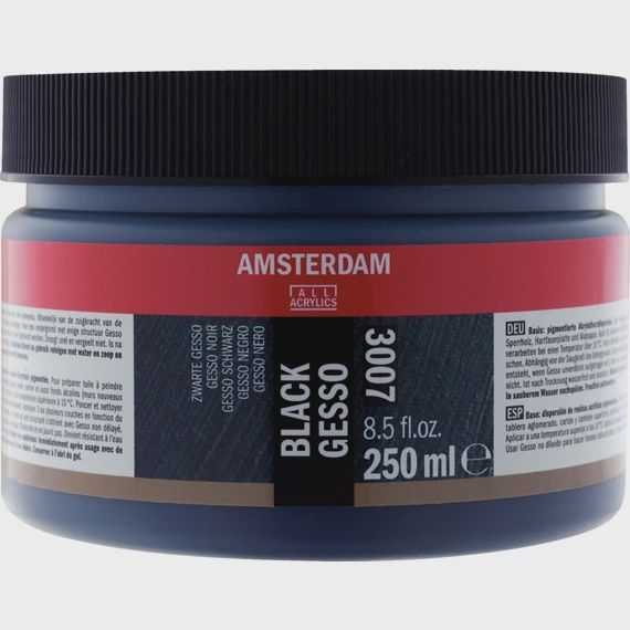 AMSTERDAM Zwart gesso pot 250 ml