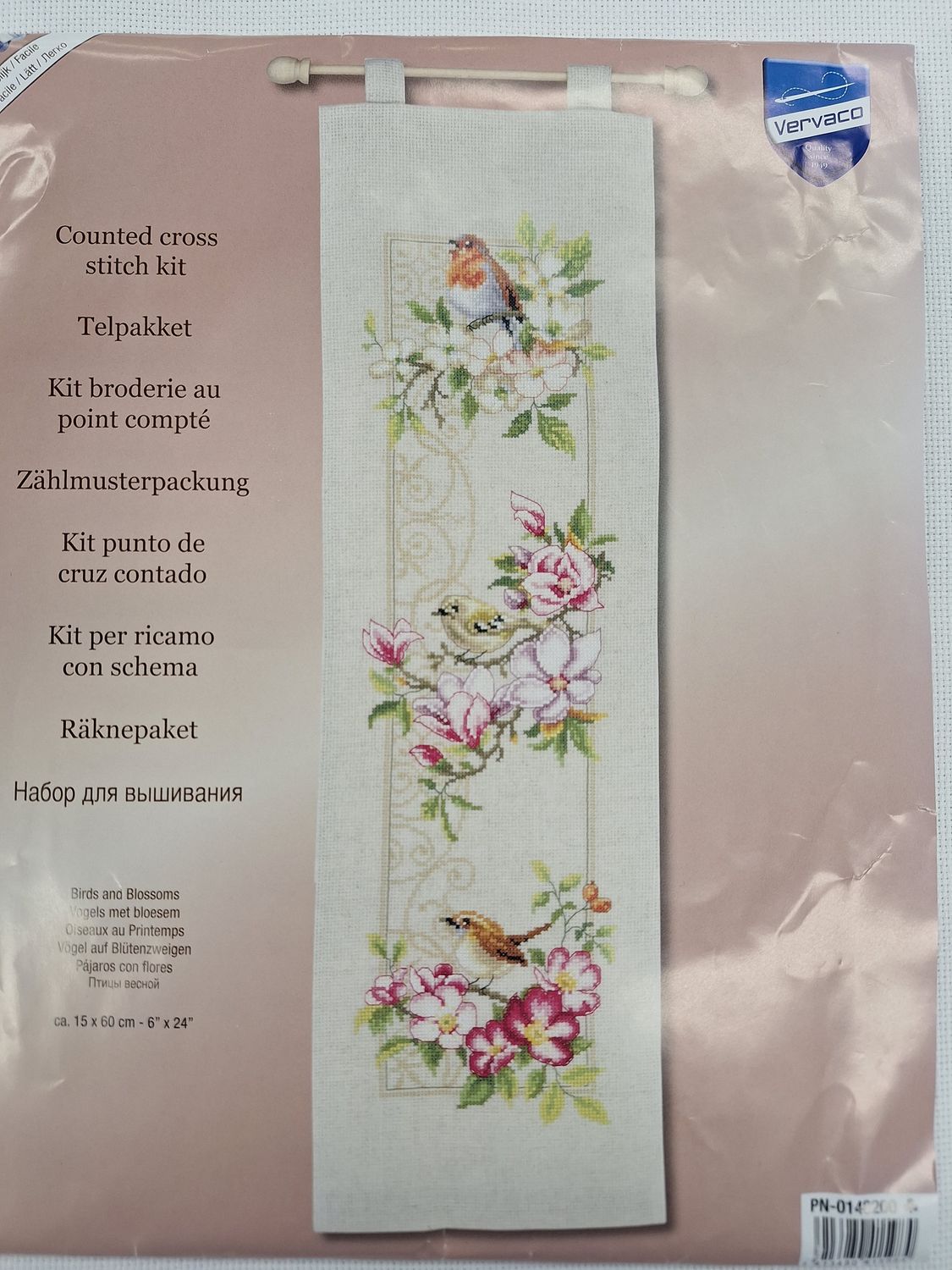 Telpakket  (schellekoord) Vogels met bloesem