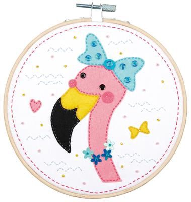 Knutselkit met vilt Flamingo