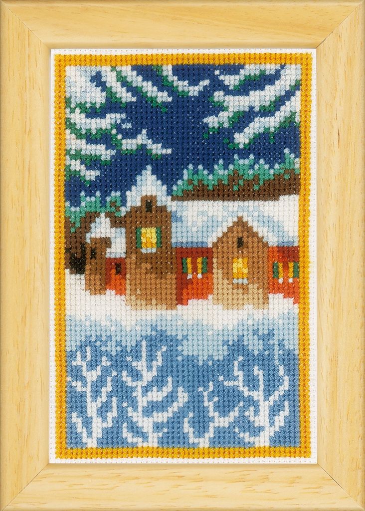Telpakket kit miniatuur winteravond set van 3