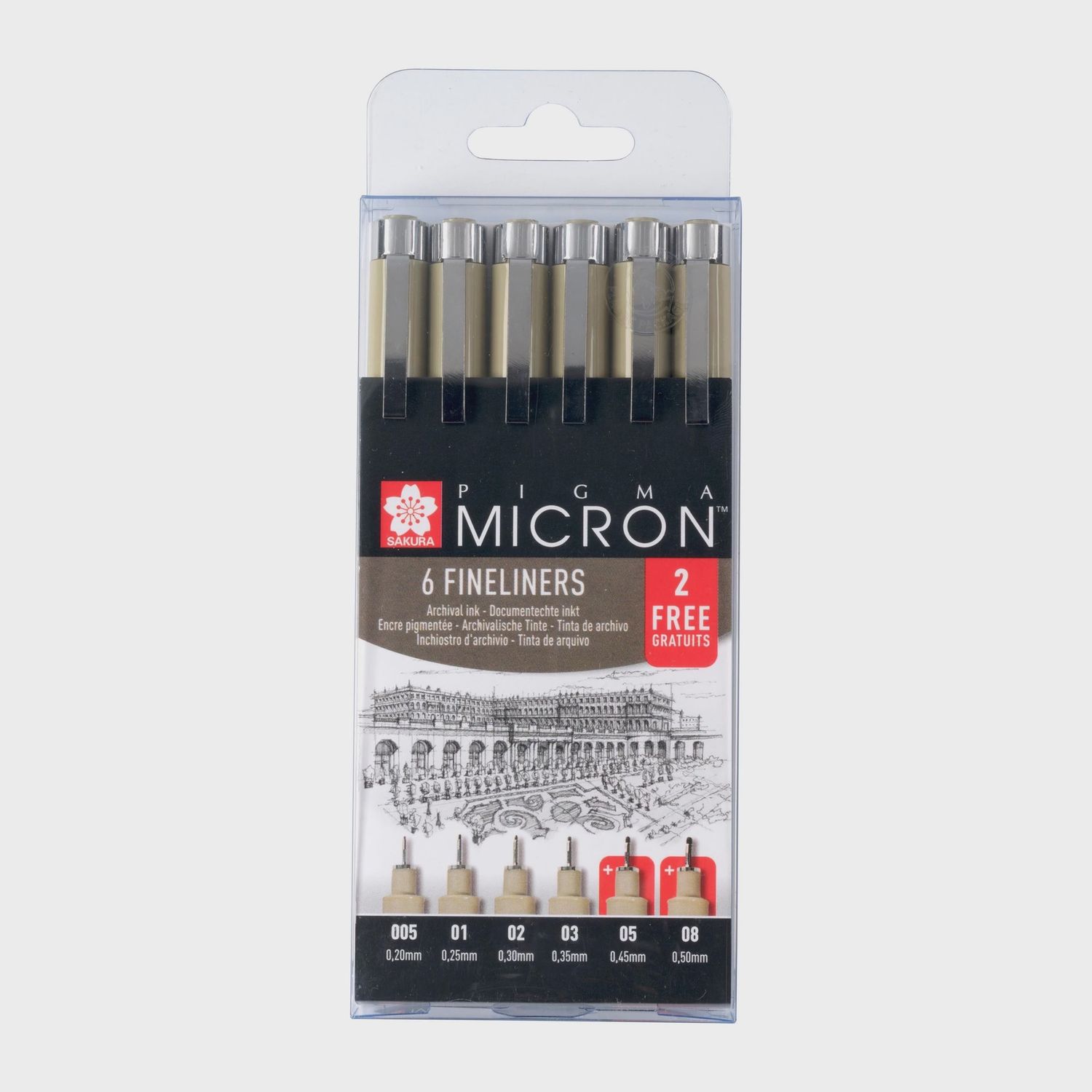 Pigma Micron fineliner promotie set | 4 + 2 gratis