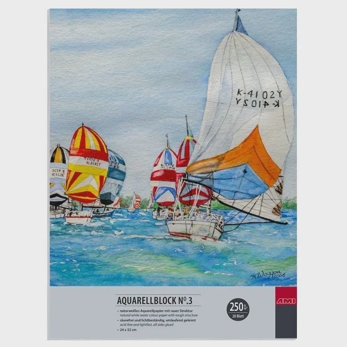Aquarelblok, 250 g, 24x32 cm