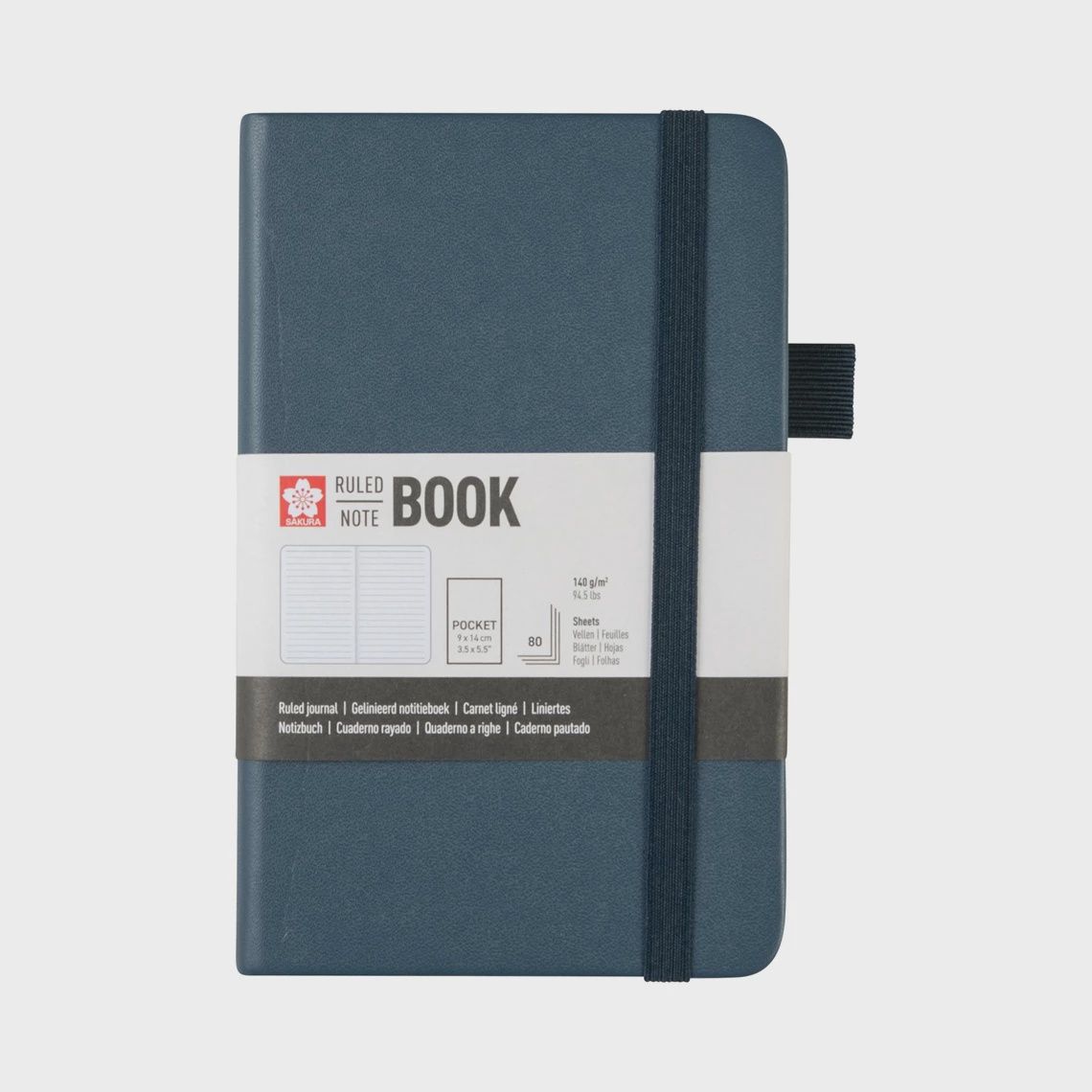 Sakura gelijnd harde kaft notitieboek pocket Donker Indigo