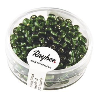 Borduurkralen , 4 mm ø, met zilverkern groen