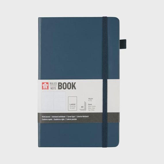Sakura gelijnd notitieboek  A5 Indigo