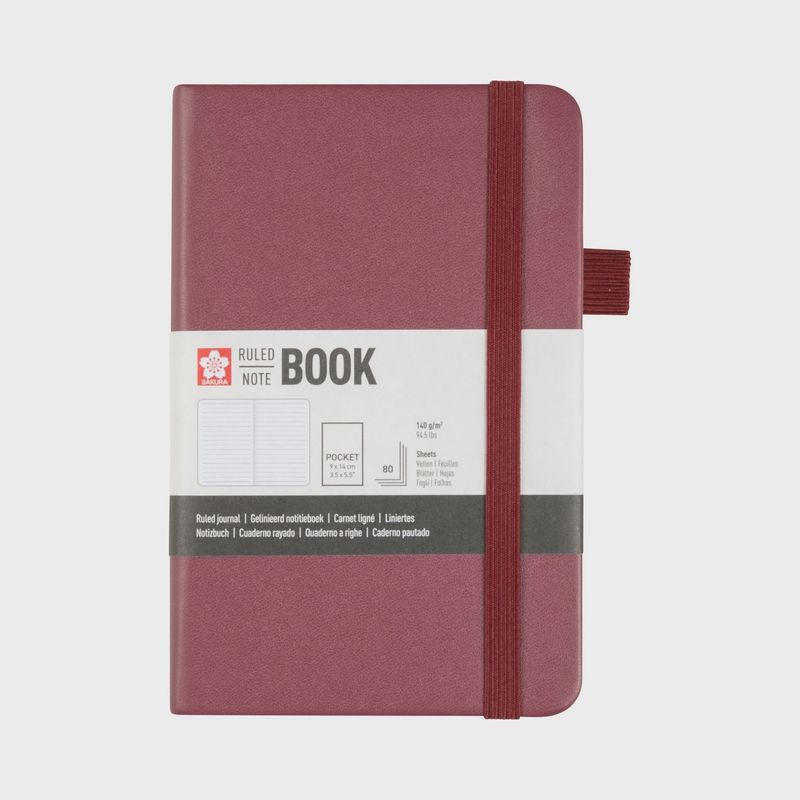 Sakura gelijnd notitieboek pocket Bordeaux
