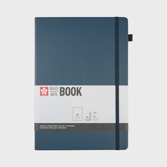 Sakura gelijnd notitieboek A4 Indigo