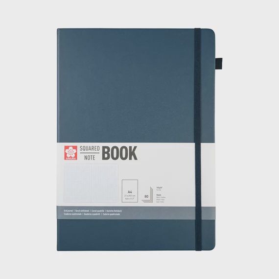 Sakura geruit notitieboek A4 Indigo