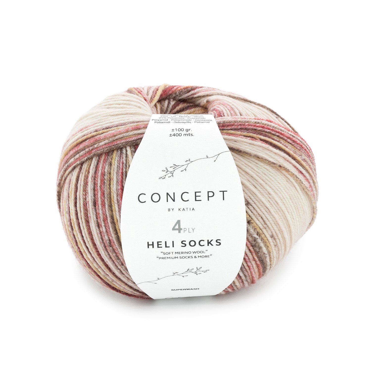 Heli Socks, kleur (nummer): 305 - Beige-Roest bruin-Kaki-Oker