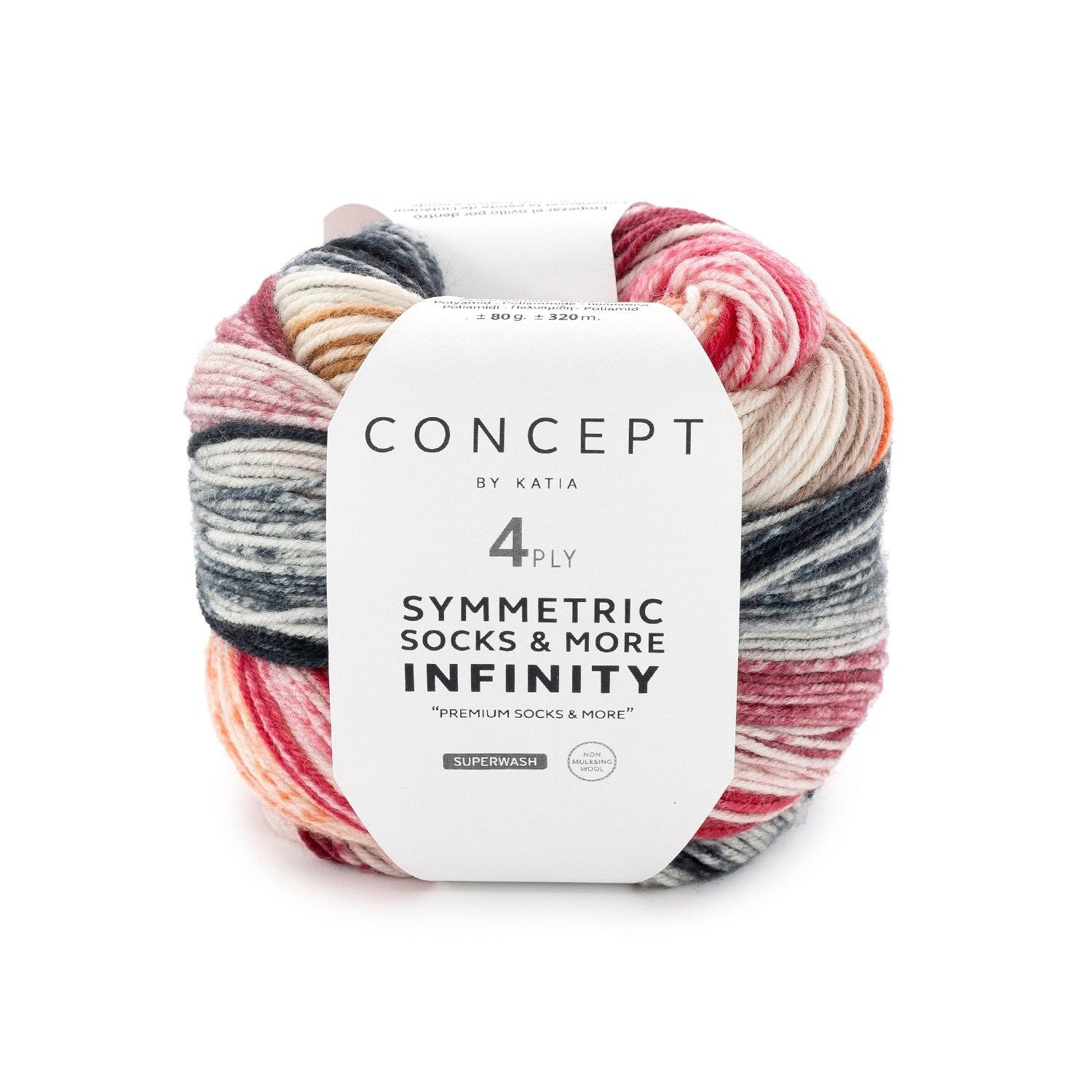 Socks &amp; More Infinity, Kleur: 90 - Beige-Oranje-Rood-Zwart