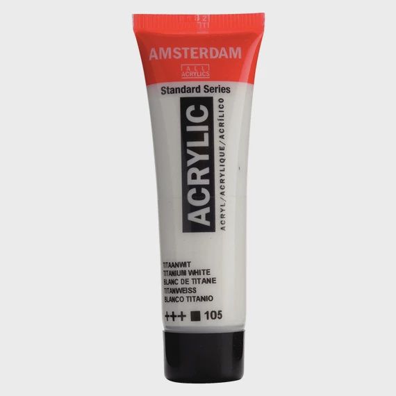 Amsterdam Acryl 20ml, kleur (nummer): 105 Titaanwit