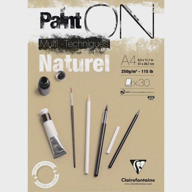 PaintON Mixed Media Papier 250g A4 Naturel 30x