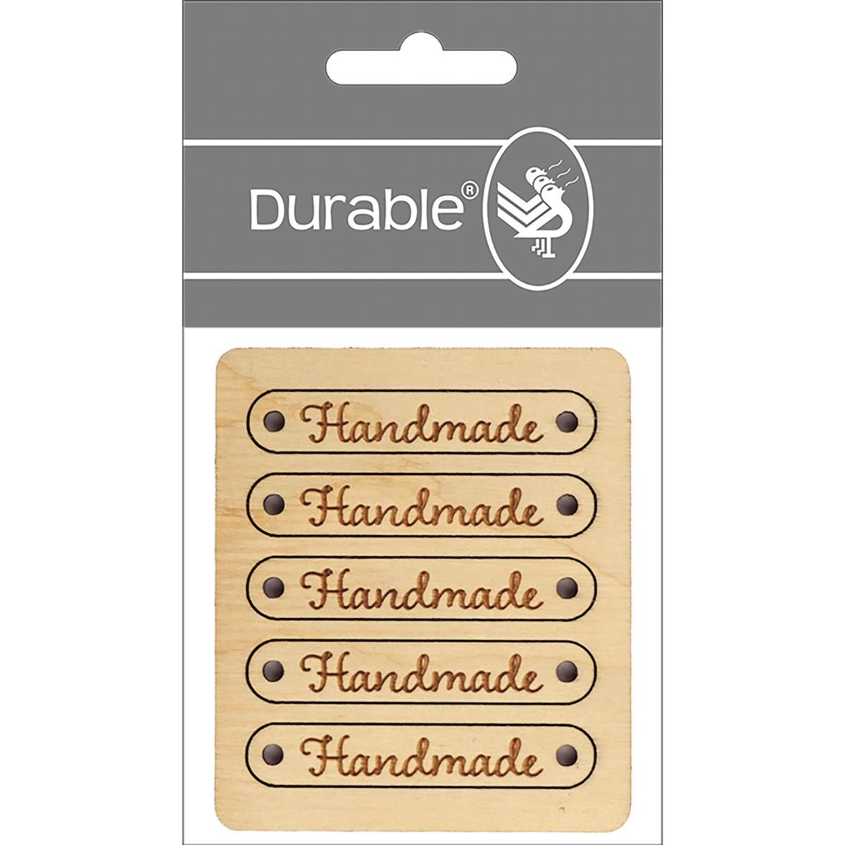Houten label Handmade 9x50mm