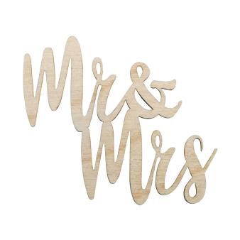 Houten minitekst Mr&amp;Mrs