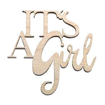 Houten minitekst Girl