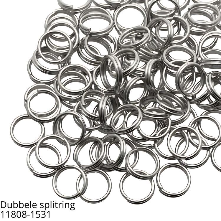 Dubbele splitring, 6mm, Platina