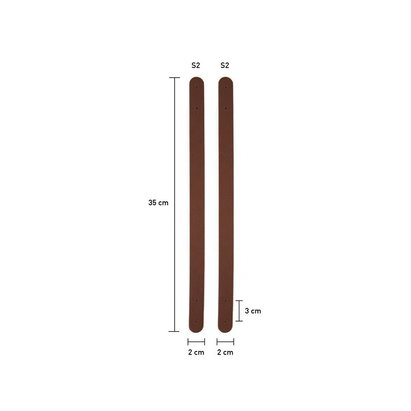 Handvatten van synthetisch leer 35cm Bruin