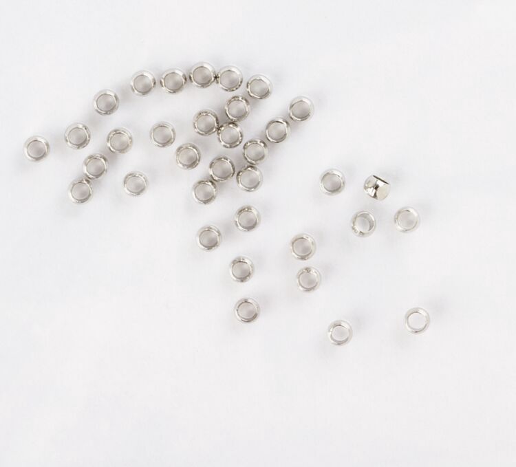 Knijpkraal rond zilverkleur  2,5mm 100st