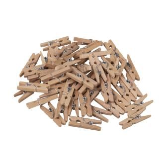 Mini houten wasknijpers, 2,5 cm naturel
