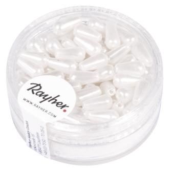 Wasdruppels 4x8mm wit