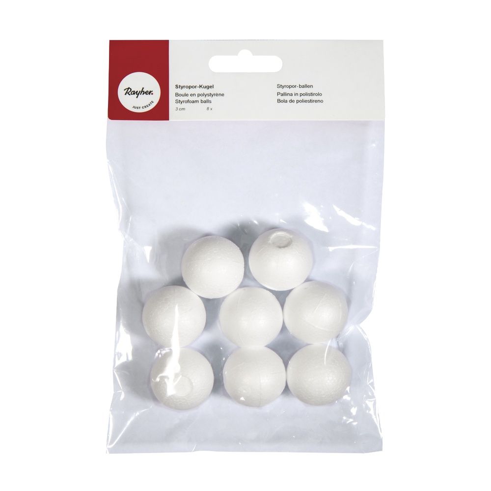 Styropor ballen 3cm (8st)