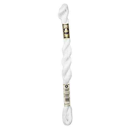 Cotton Perle 5 Borduur-hardanger garen, Kleur: Blanc