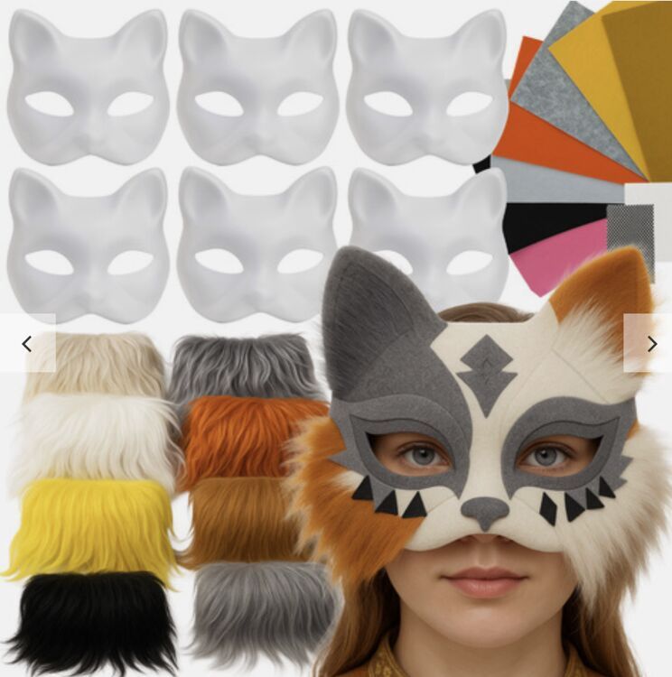 DIY Kattenmasker 6 stuks + Accessoires