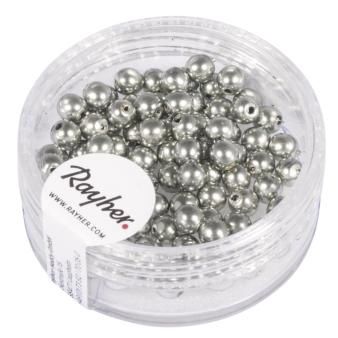 Renaissance glaskralen 4mm oud zilver