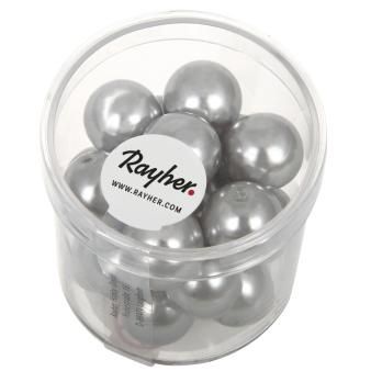 Renaissance glaskralen 12mm zilvergrijs