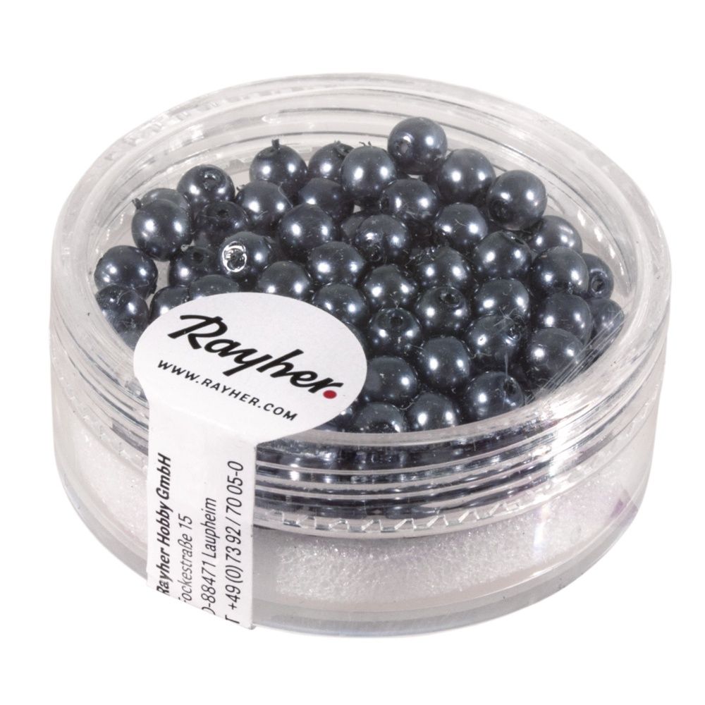 Renaissance glaskralen 4mm antraciet