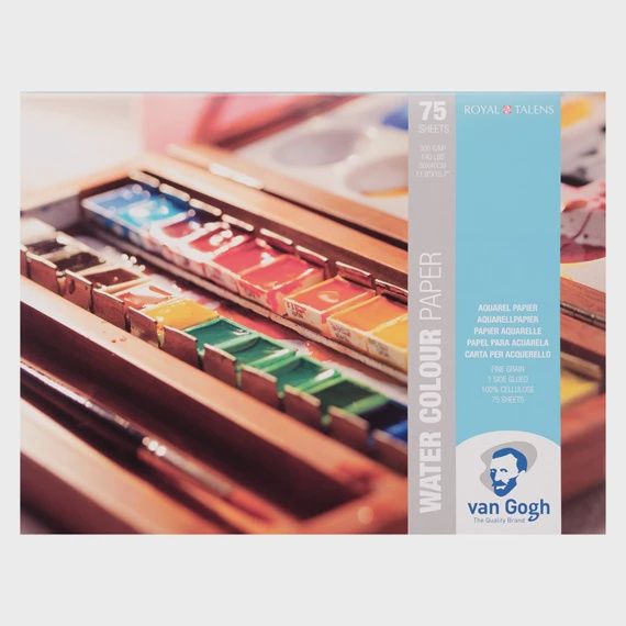 Blok met aquarelverfpapier 75 vellen 300 g formaat 30 x 40 cm