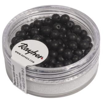 Renaissance glaskralen 4mm  mat zwart